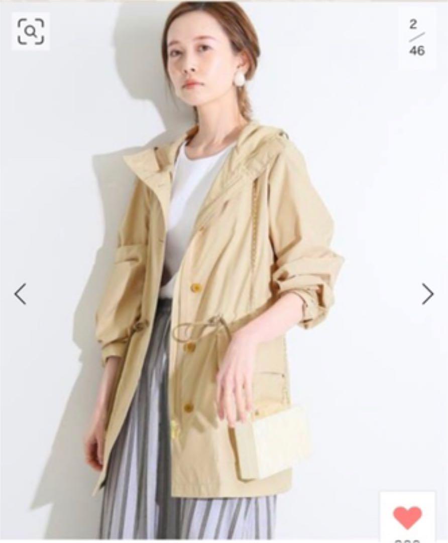 IENA LA BOUCLE♡PEタフタ フードブルゾン◆ベージュ36 IENA LA BOUCLE PE タフタ フードブルゾン◇ベージュ36
