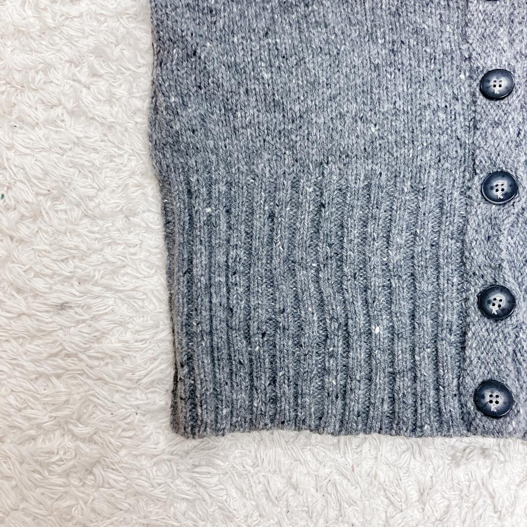 クリツィア 可愛い 花束刺繍 ポケット カーディガン グレー