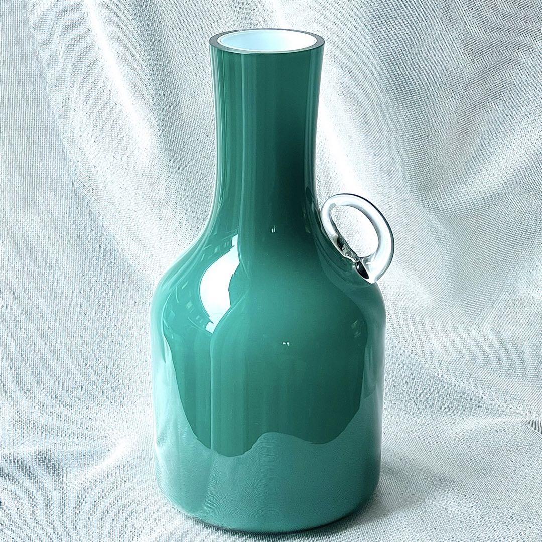 【miyuu vintage】グリーン フラワーベース 花瓶 花器 華やか
