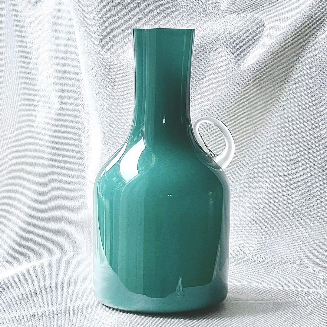 【miyuu vintage】グリーン フラワーベース 花瓶 花器 華やか