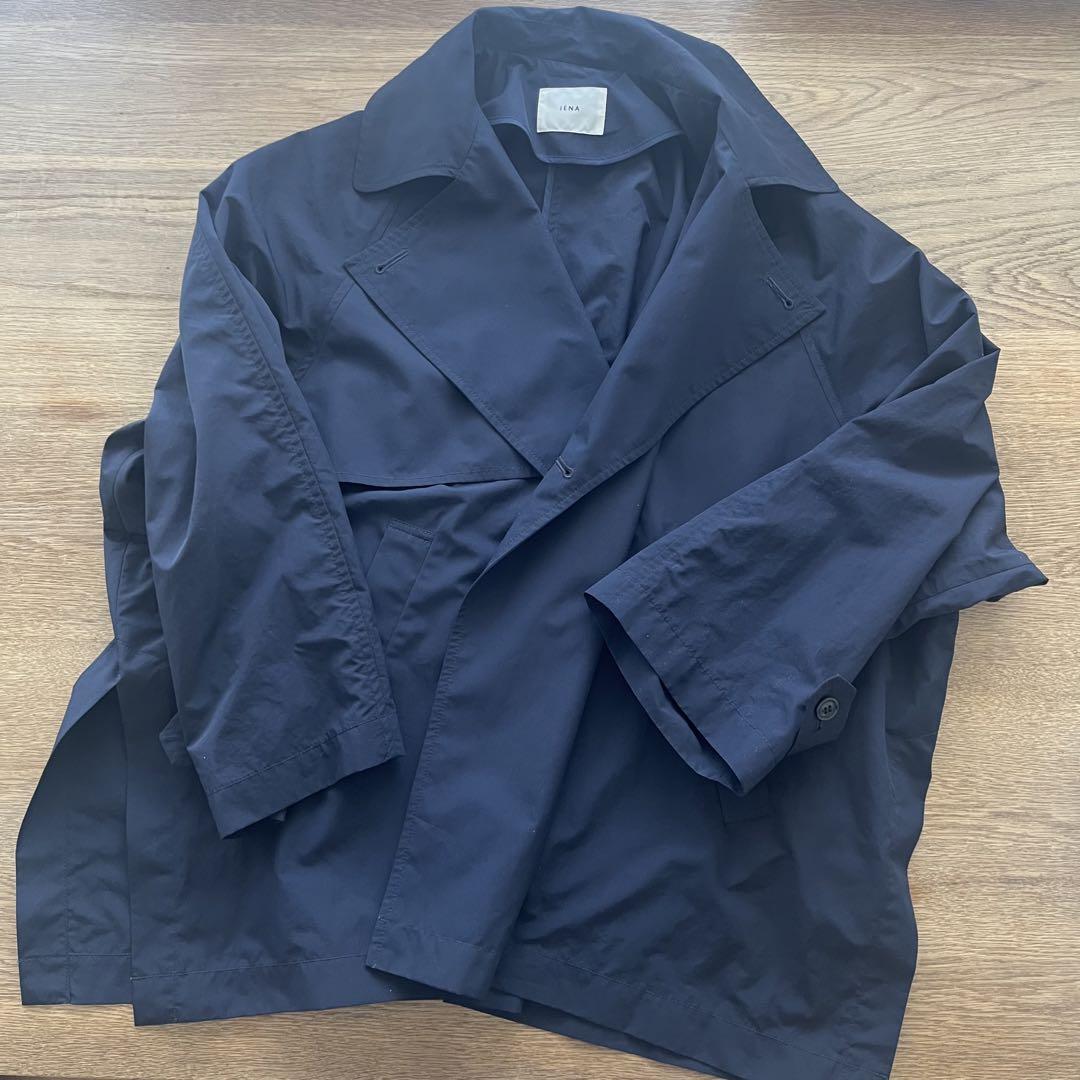 IENA ポプリンオーバーショートコートNAVY38