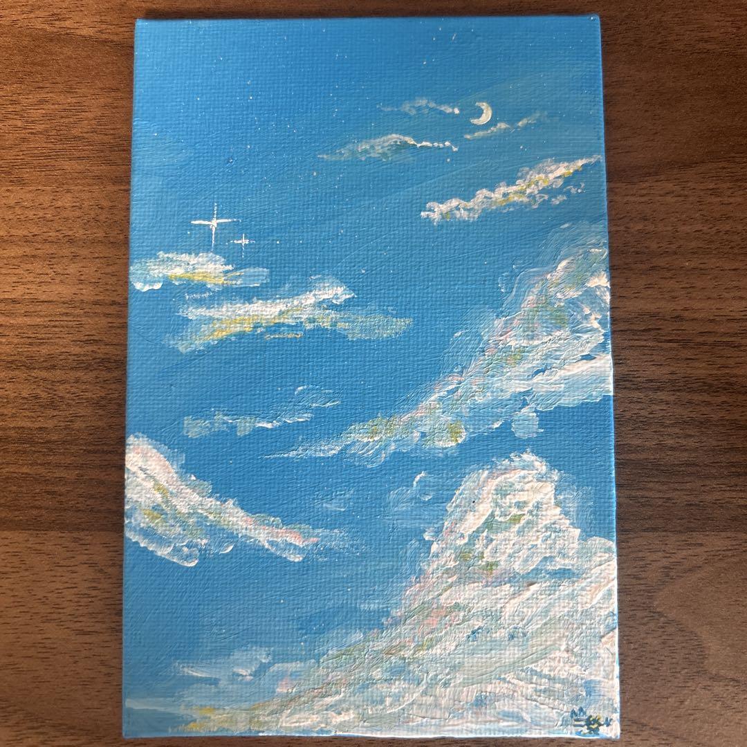 キャンバスアート アクリル画 【浸空】 キャンバス アクリル画 原画 空 青 - メルカリ