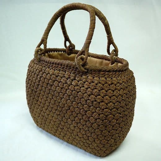 愛用 最高級 国産 山葡萄 やまぶどう 一番皮 極小玉粒六角花模様かご