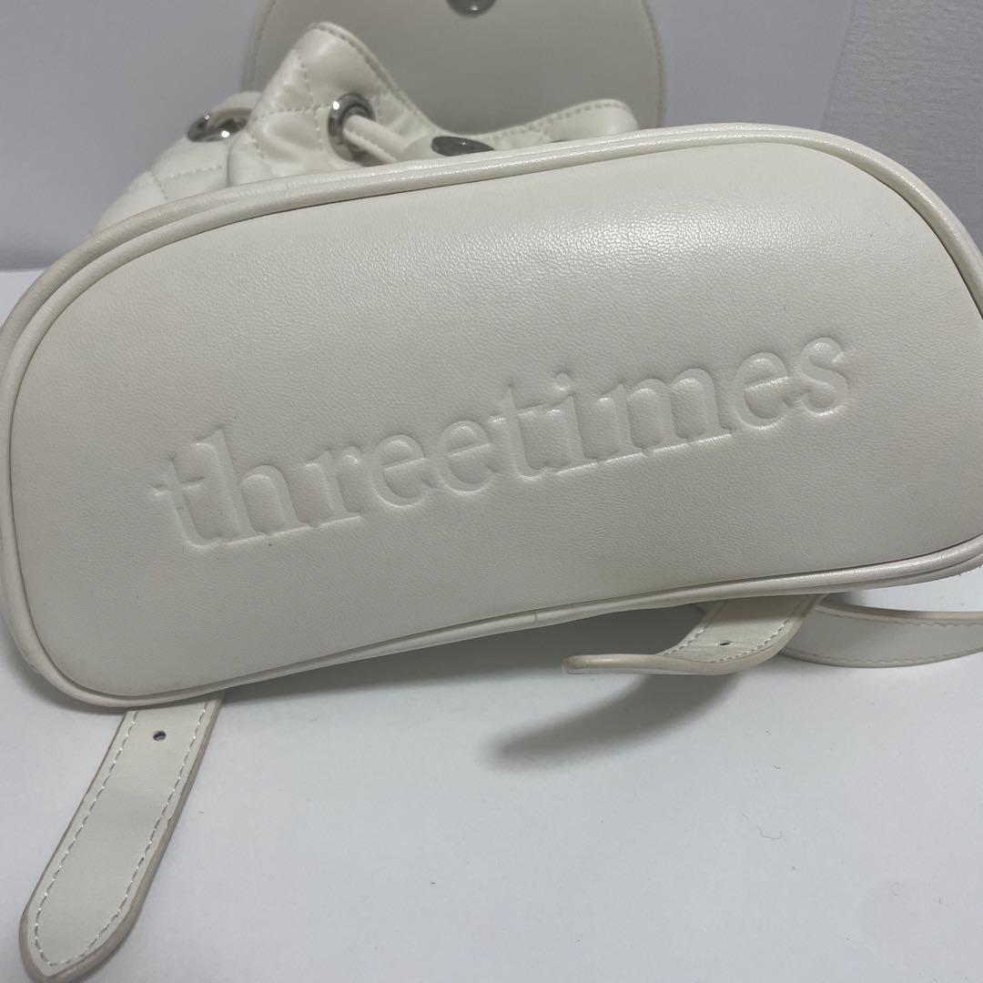 threetimes キルティング リュック バッグ ホワイト アイボリー 白