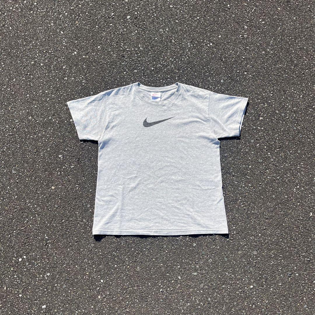 nike 90s USA製 T-shirt デカロゴ センターロゴ 短丈
