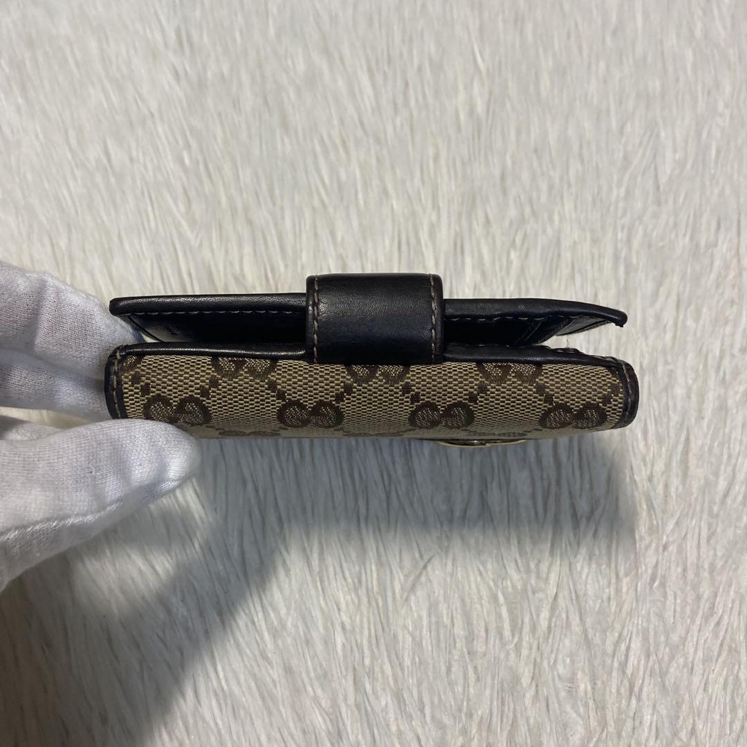 月末特別セール　美品　GUCCI グッチ　二つ折り　財布　茶色　GG キャンバス