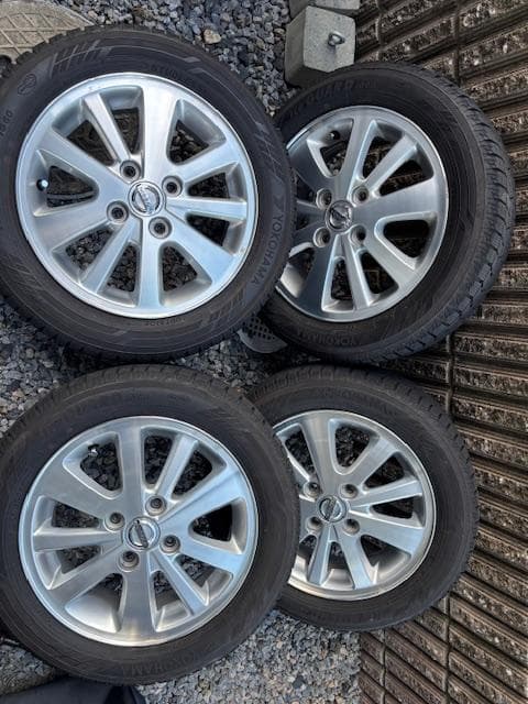 送料込！エブリィワゴン(DA17W)純正アルミホイール＋スタッドレスタイヤ2本①