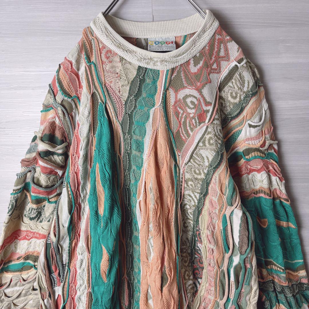 COOGI クージーコットンサマーニット3Dニットメンズ古着