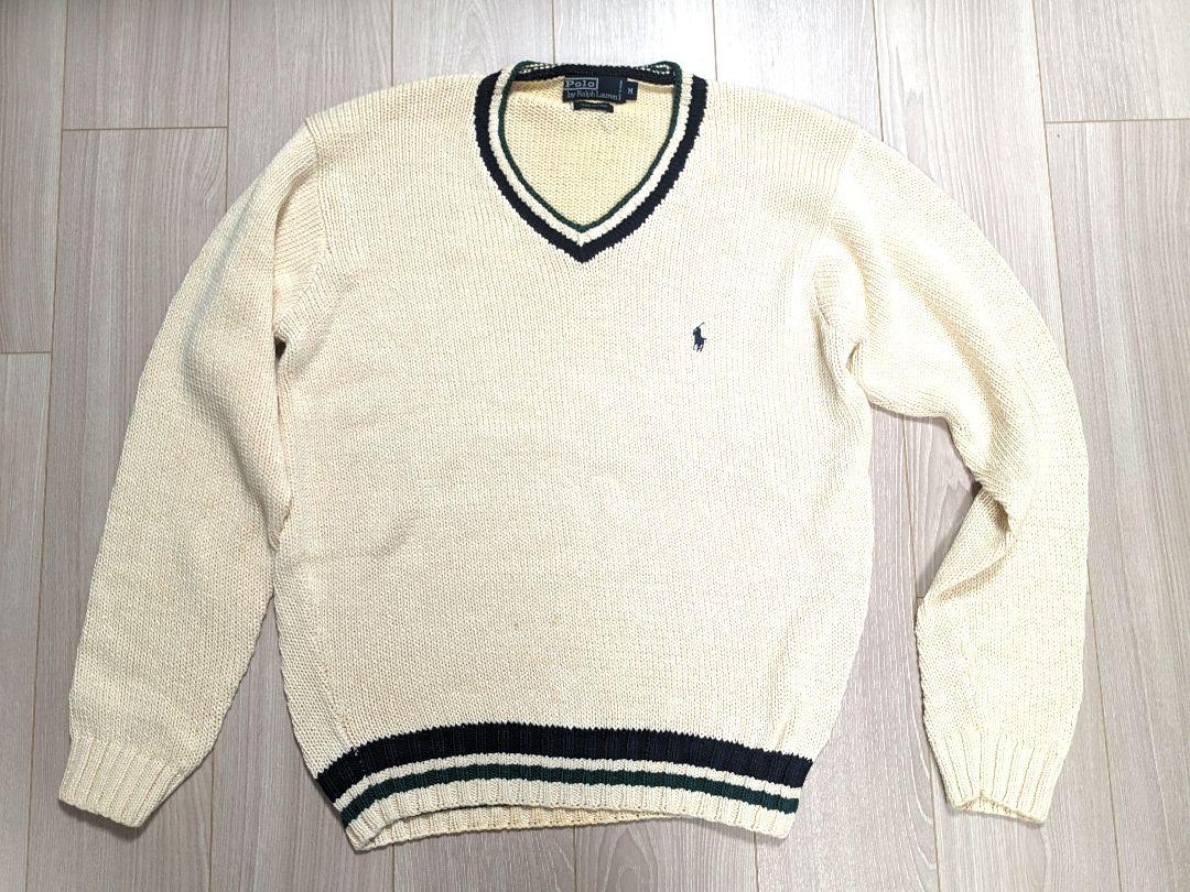 POLO RALF LAUREN コットンセーター　長袖　M　@#$_