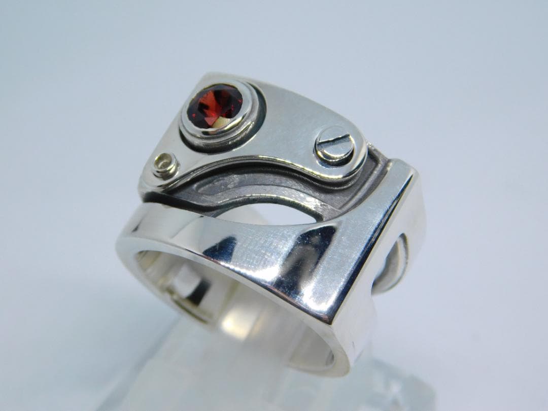 【在庫処分セール】新品　13号　ドクターモンロー　メカニカル　リング　ガーネット