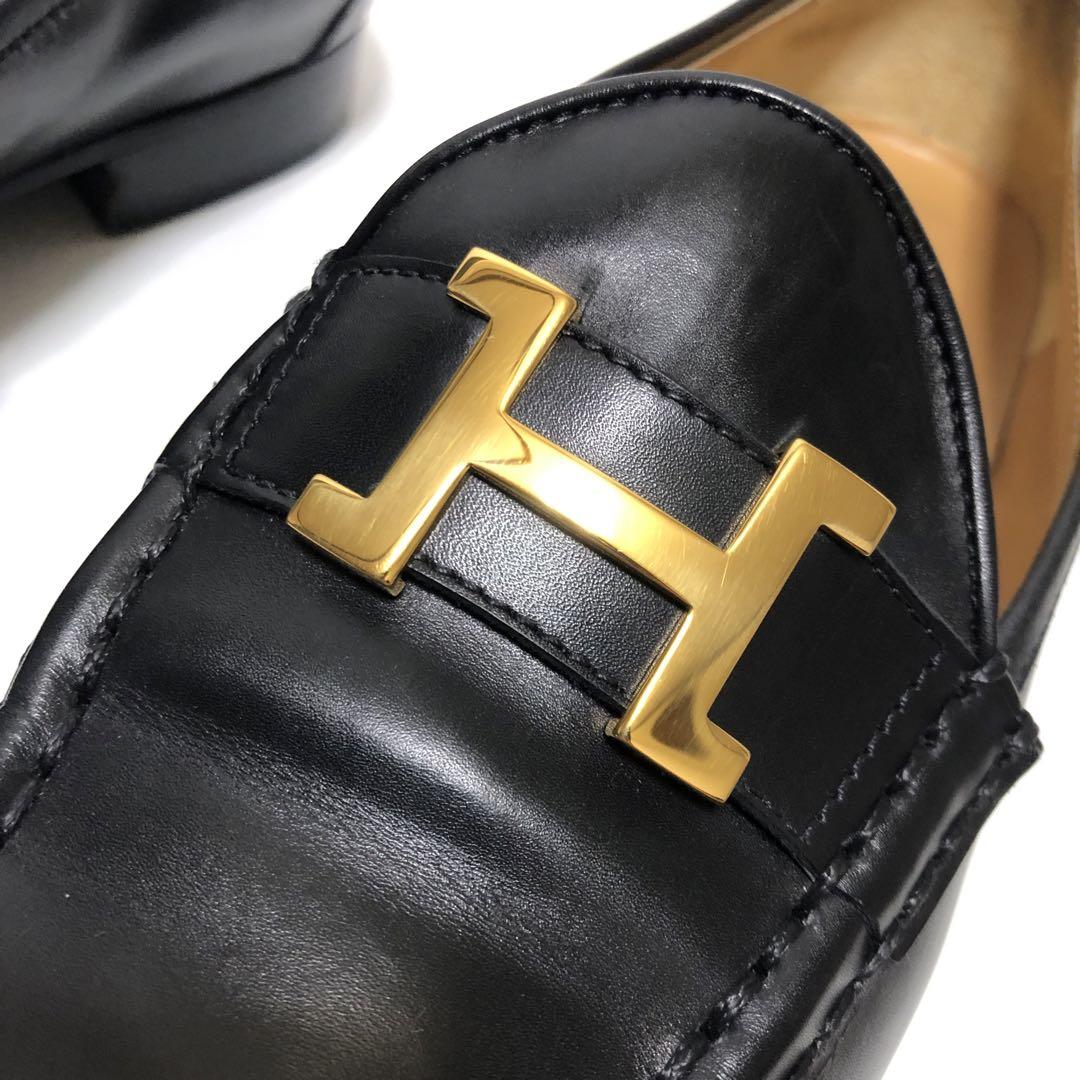 【美品】HERMES エルメス　ローファー　36 ブラック　付属品あり