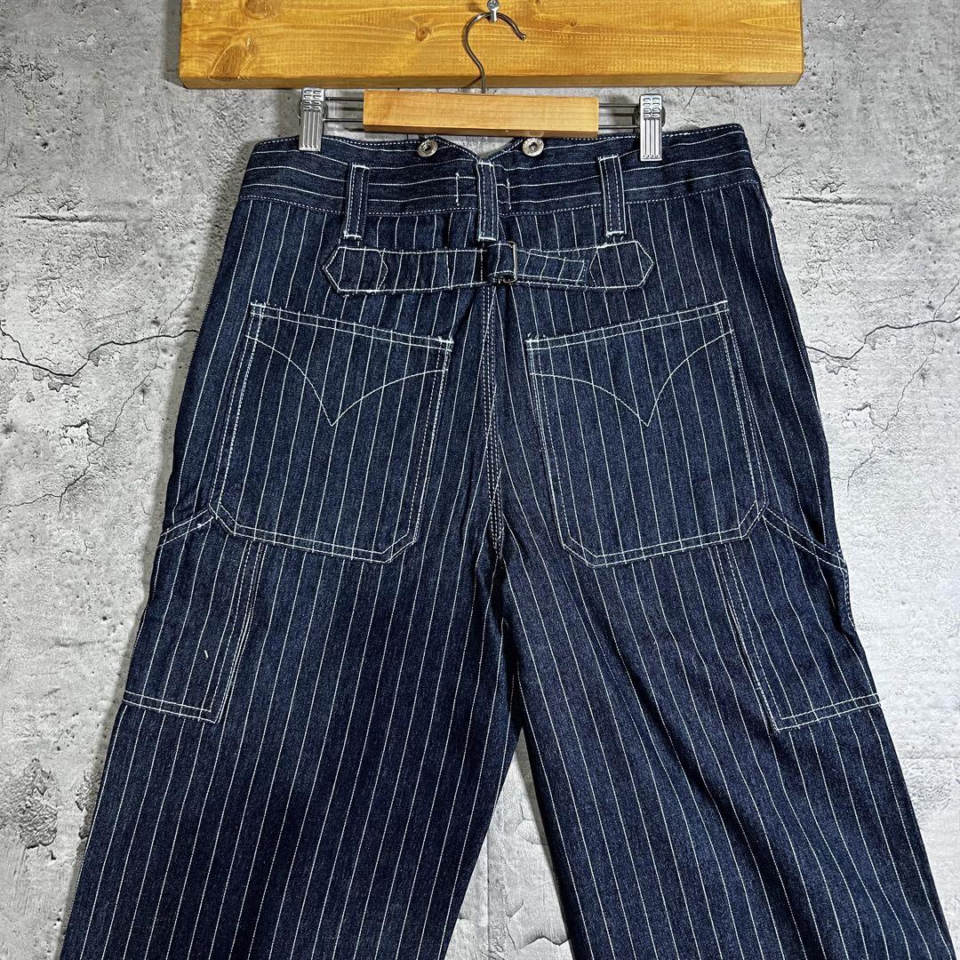 ✅新品　ウォバッシュ　デニム　アメカジ　パンツ　ヒッコリー　ストライプ　M ✓新品 ウォバッシュ デニム アメカジ パンツ ヒッコリー