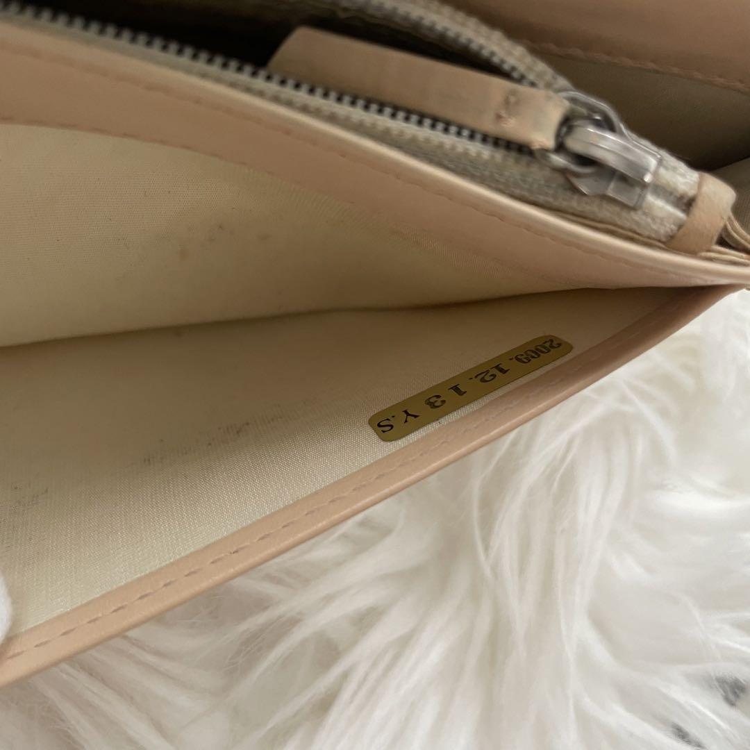 シャネル CHANEL 二つ折り 長財布 ココマーク ベージュ ビコローレ 白