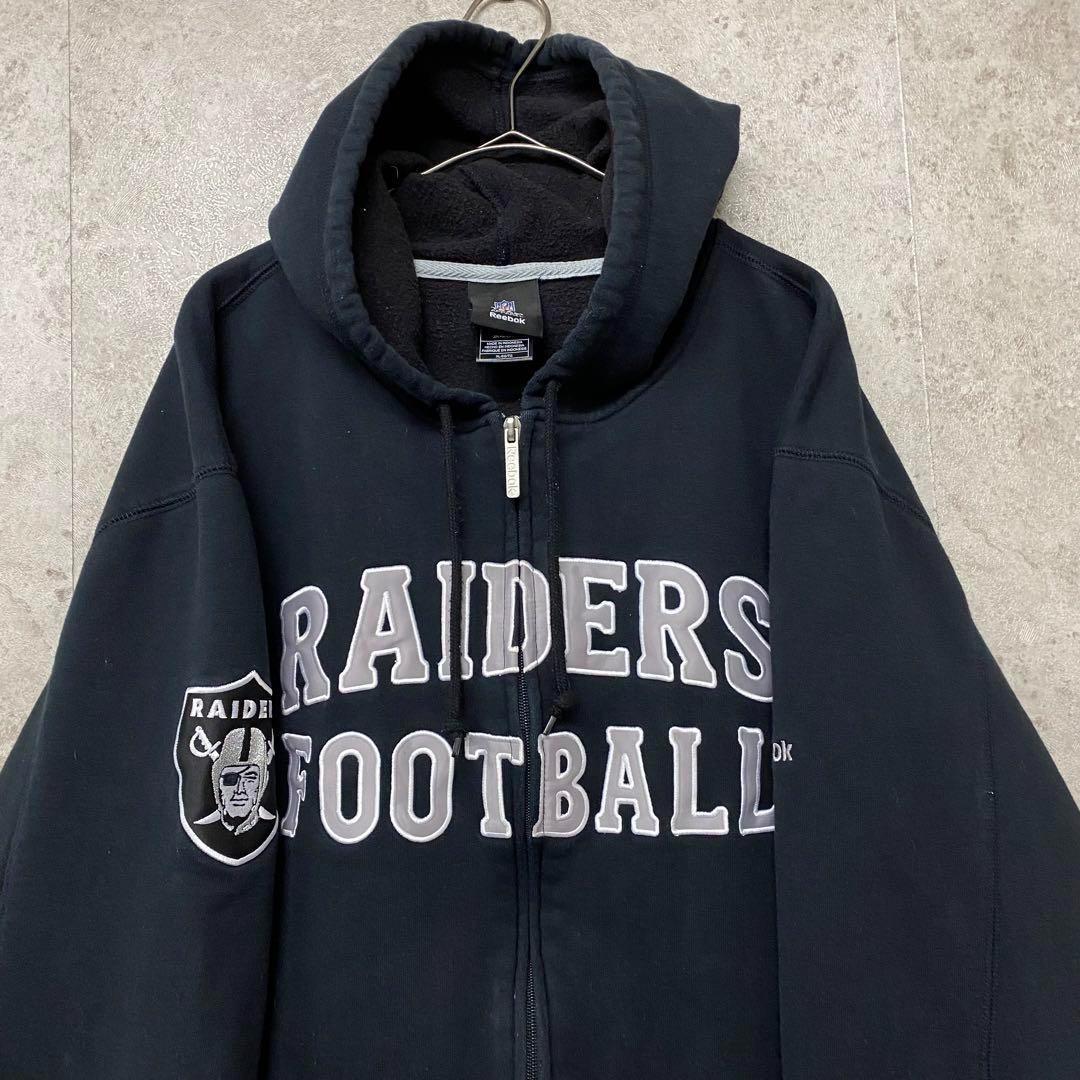 【レア2XL☆US輸入】リーボックNFLレイダース 刺繍スウェットパーカー