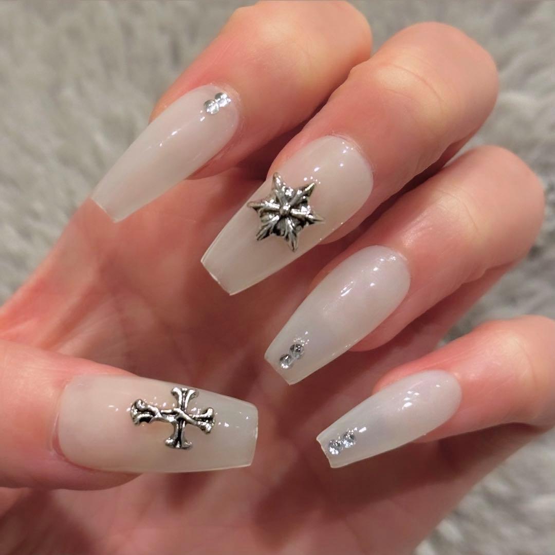 ネイルチップ クロムハーツ クロムネイル キラキラ ちゅるん ギャル