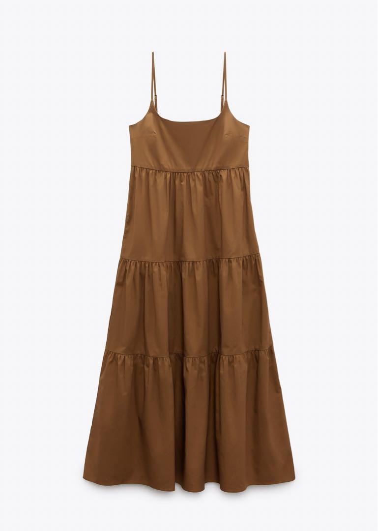 ZARA ストラップ　ポプリン　ワンピース