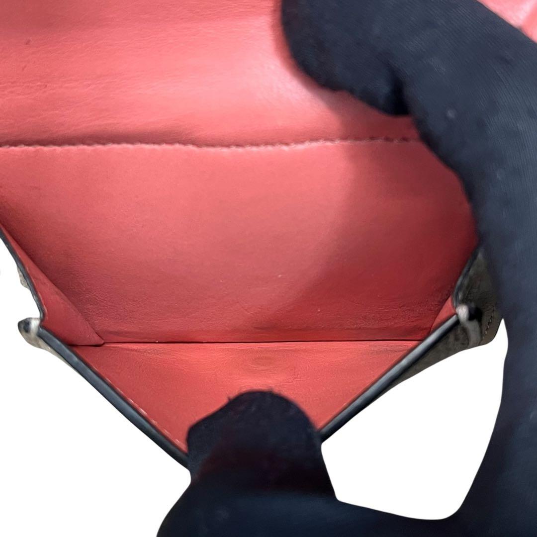 極美✨ロエベ バーティカルウォレット アナグラム バイカラー 三つ折り財布