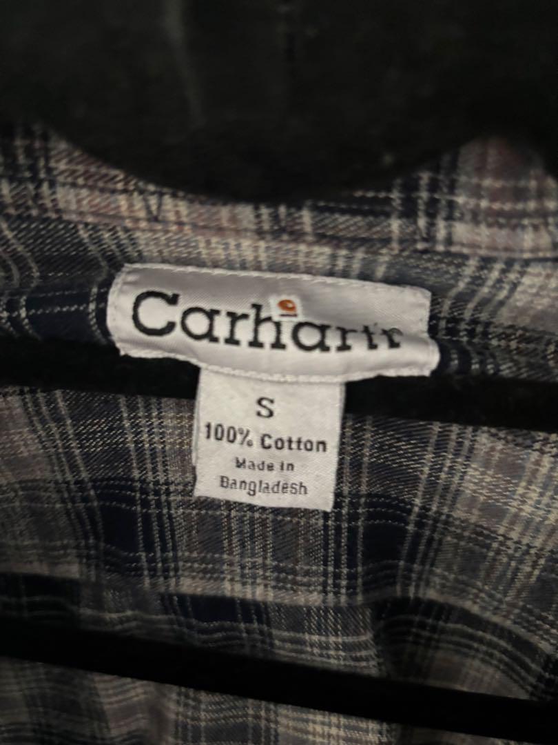 Carhartt長袖厚手シャツ　ネイビー&チェック柄　Sサイズ