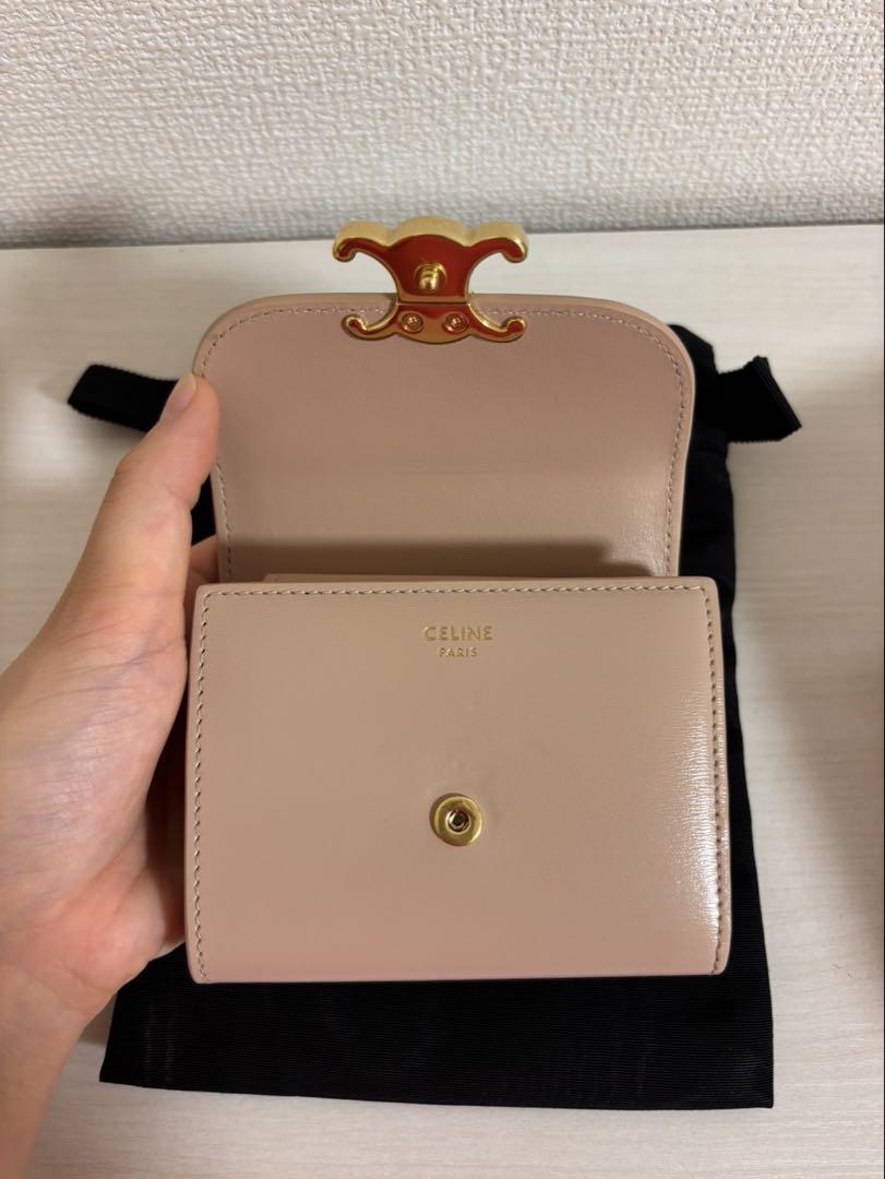 CELINE 三つ折り財布 ピンク - メルカリ