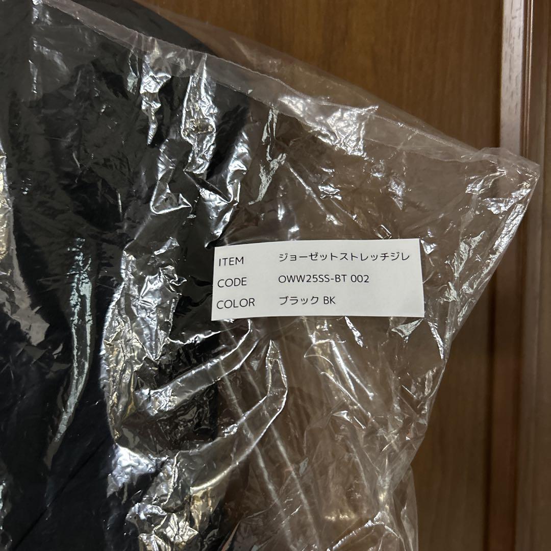 オアーノ　OWAUNO ジョーゼット ストレッチ ジレ ブラック　Ｌ