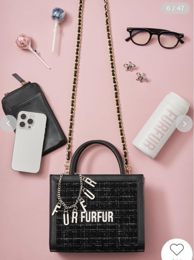 FURFUR 黒 ツイード ロゴトートバッグ ツイードロゴトートバッグ(F BLK)｜ FURFUR｜渋谷PARCO | ONLINE