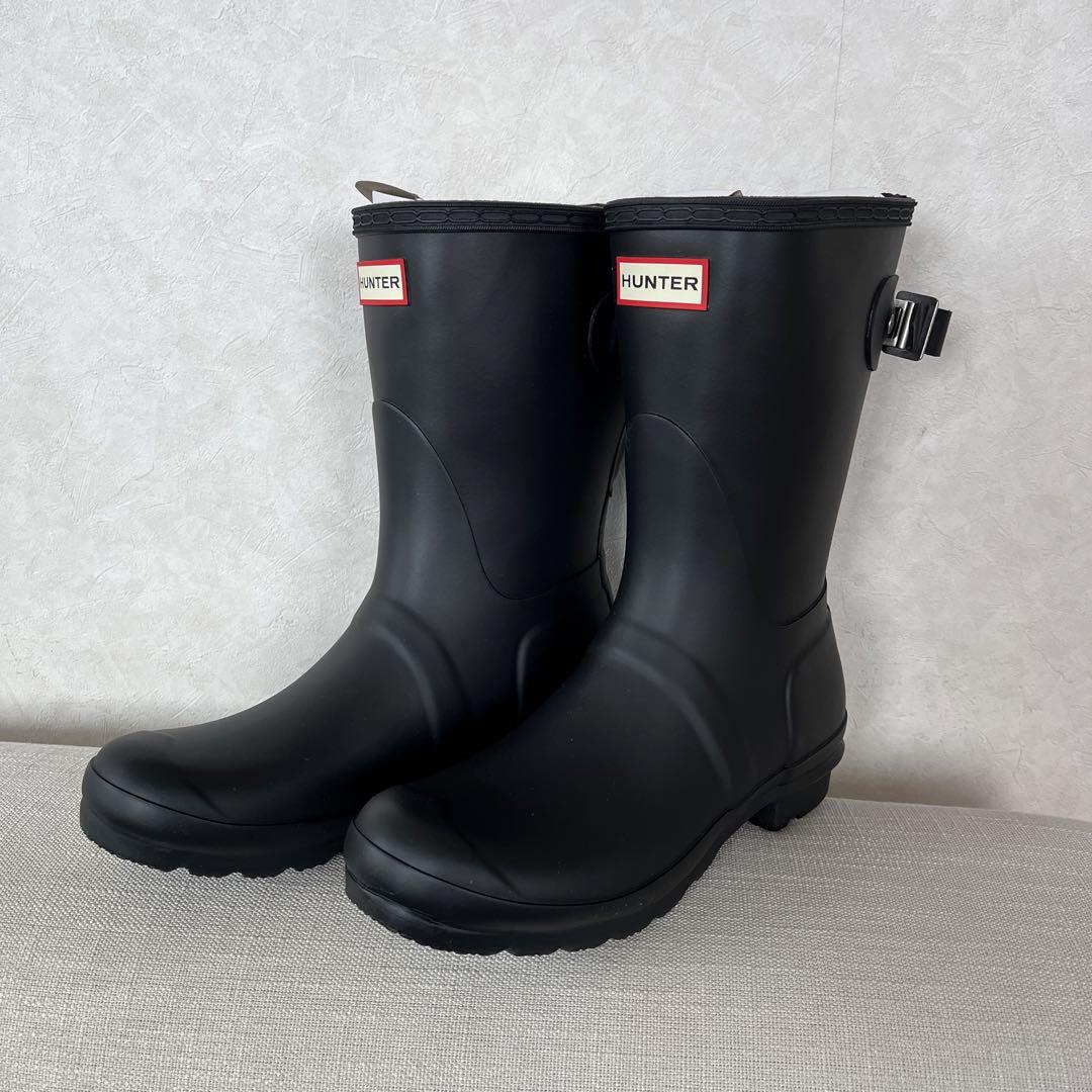 ⭐️激安新品⭐️箱付き⭐️HUNTER⭐️ 24&.24.5センチ⭐️黒⭐️レインブーツ⭐️