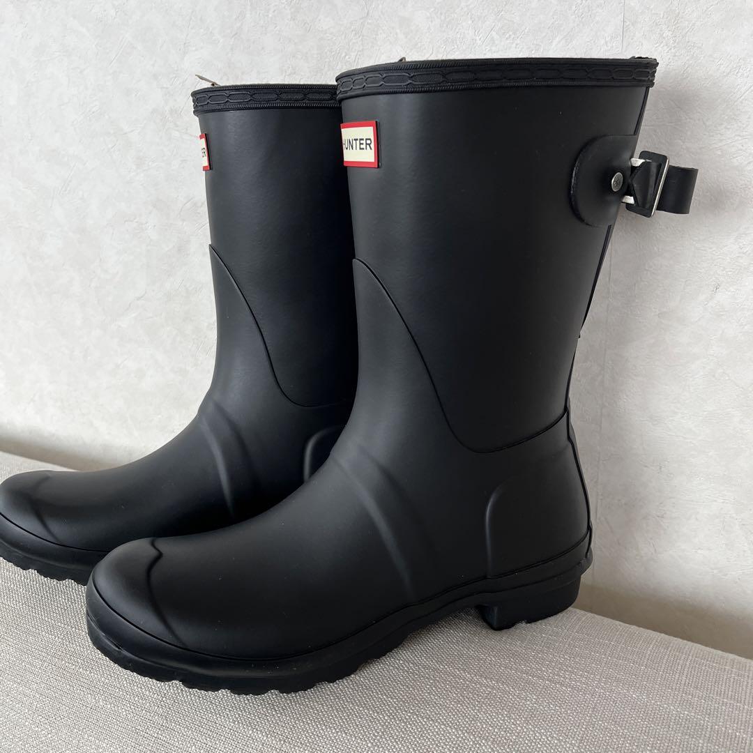 ⭐️激安新品⭐️箱付き⭐️HUNTER⭐️ 24&.24.5センチ⭐️黒⭐️レインブーツ⭐️