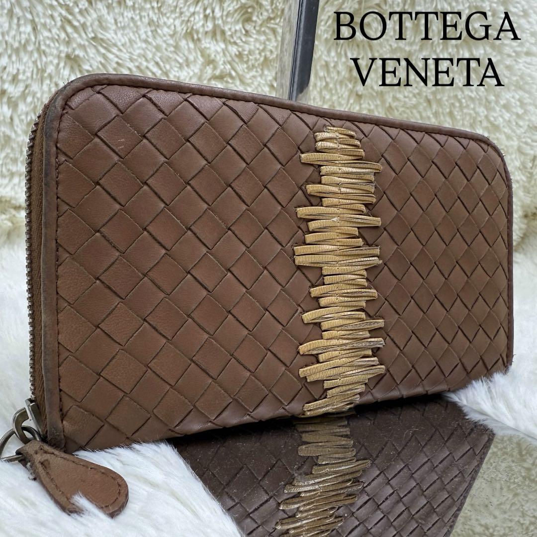 ✨美品✨ボッテガベェネタ 長財布 ラウンドジップ イントレチャート パイソン ボッテガヴェネタ 長財布 イントレチャート ラウンドジップ