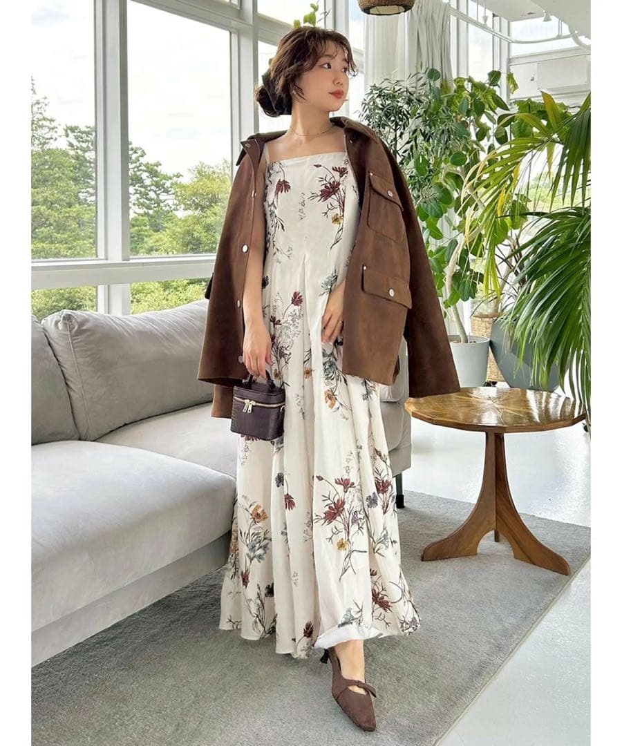 FRAY I.D ボタニカルプリントキャミソールワンピース