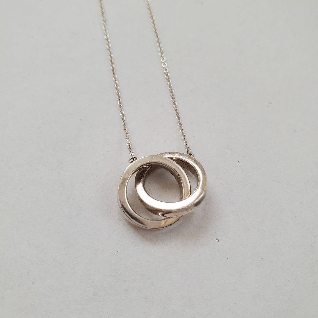 ✨極美品✨ ティファニー　ネックレス　インターロッキング　ダブルリング　 2連 ✨極美品✨ ティファニー ネックレス インターロッキング ダブル