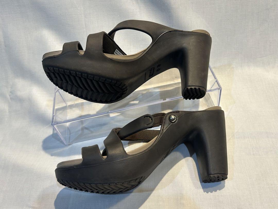 美品☻crocs クロックス サンダル ヒールサンダル W6 廃盤品