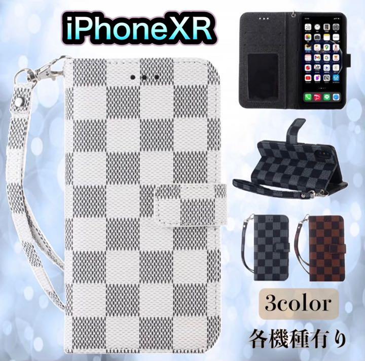 Iphonexr Iphoneケース チェック柄 ホワイト 手帳型 メルカリ