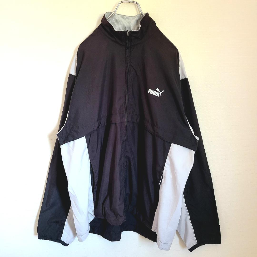 PUMA プーマ ナイロンジャケット XL ブラック×ホワイト - メルカリ