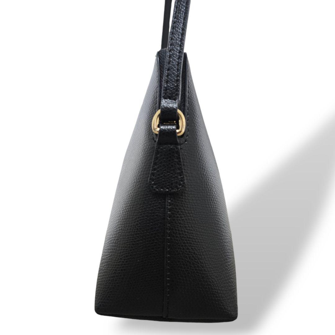 美品 FURLA フルラ ショルダーバッグ ボエム ブラック レザー ロゴ金具