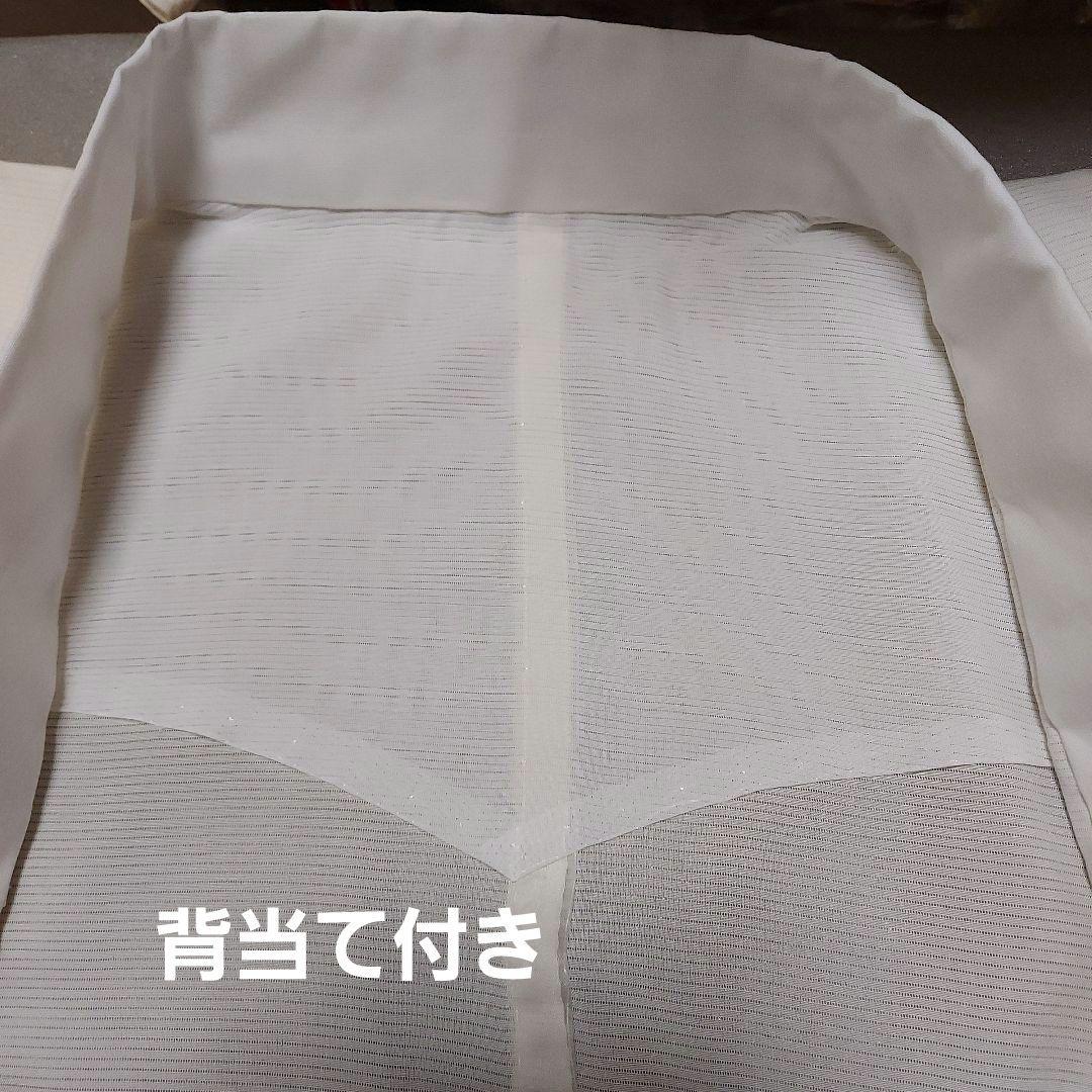 絽長襦袢　夏用　生成り色　正絹　背当て付き　sizeは画像に、記載あり。