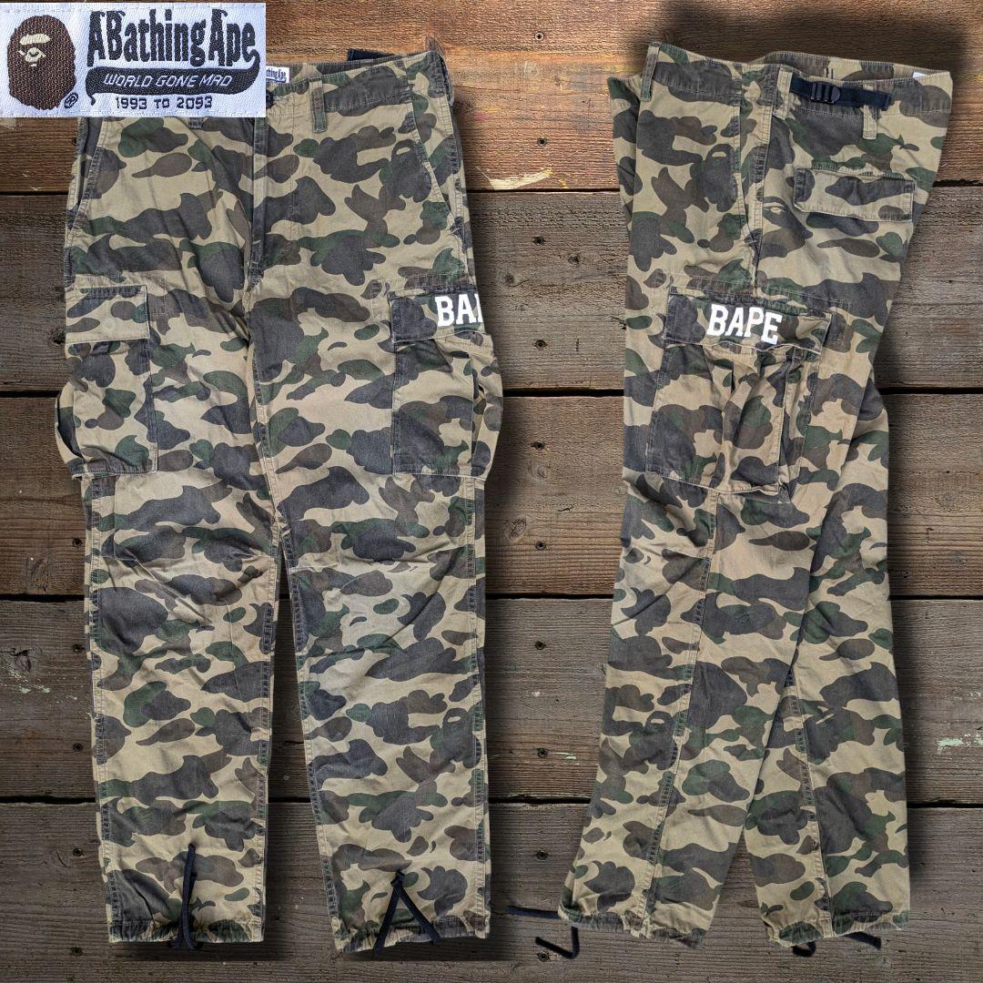 00s アベイシングエイプ BAPE ゴリラカモ カモフラ カーゴパンツ 総柄