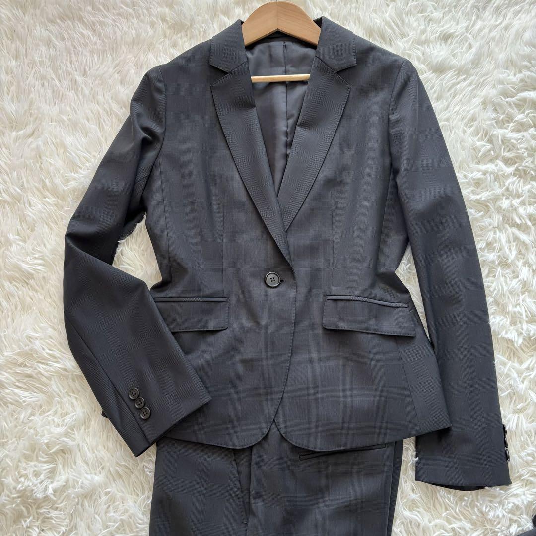 【美品‼︎】ジェイプレス パンツスーツセットアップ グレンチェックダークグレー 9