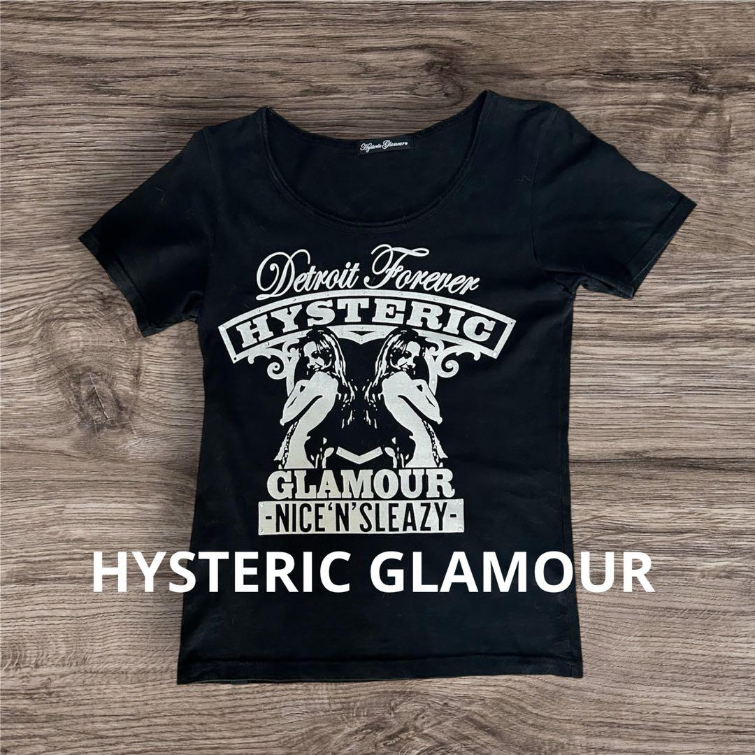 ラインストーン ヒステリックグラマー ブラック Tシャツ 半袖 ヒスガール