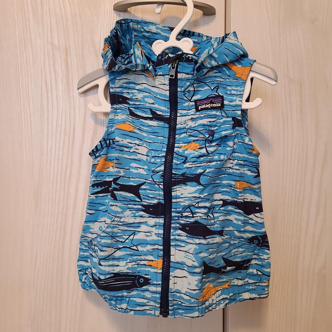 patagonia 魚柄 ベビーベスト フード付き - メルカリ