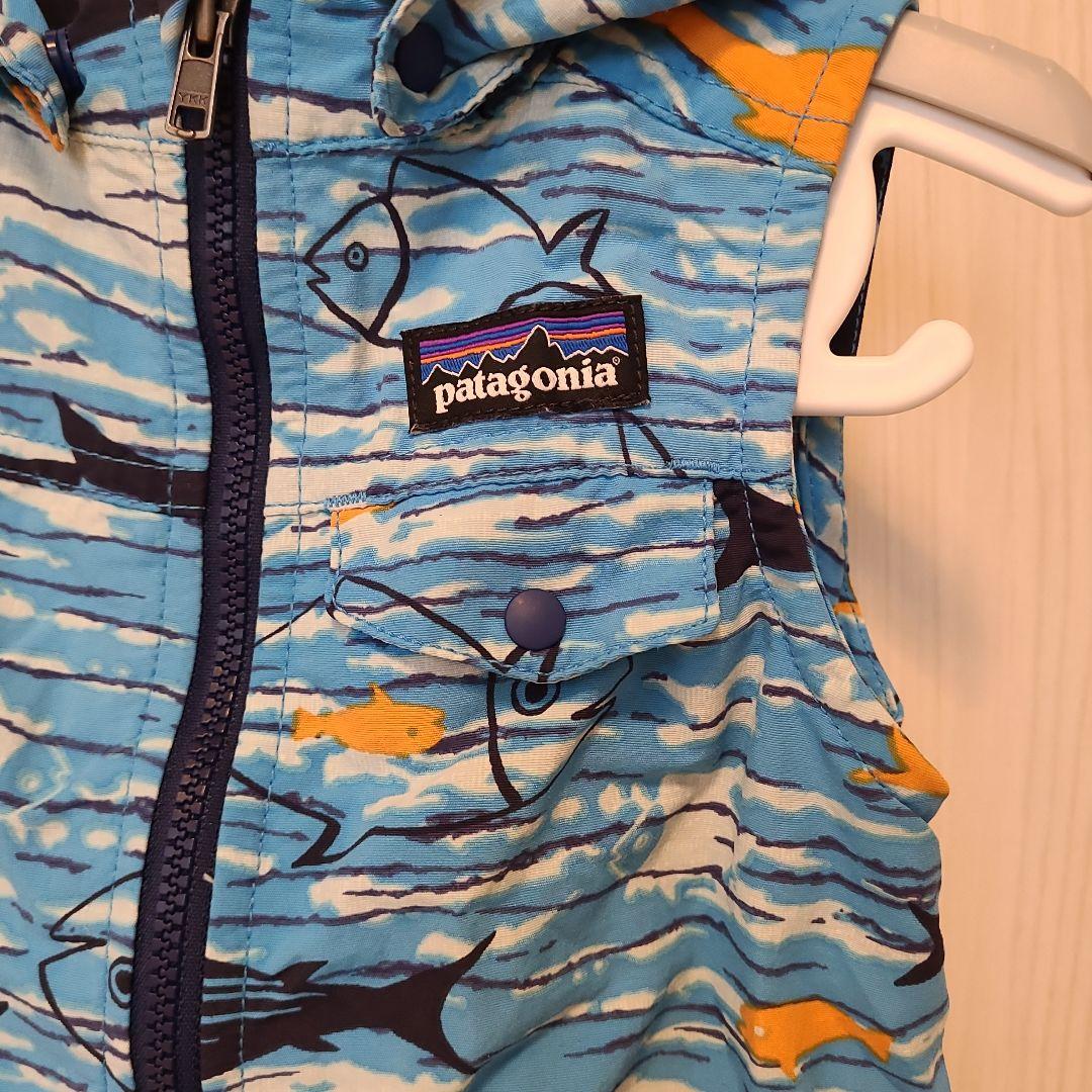 patagonia 魚柄 ベビーベスト フード付き - メルカリ