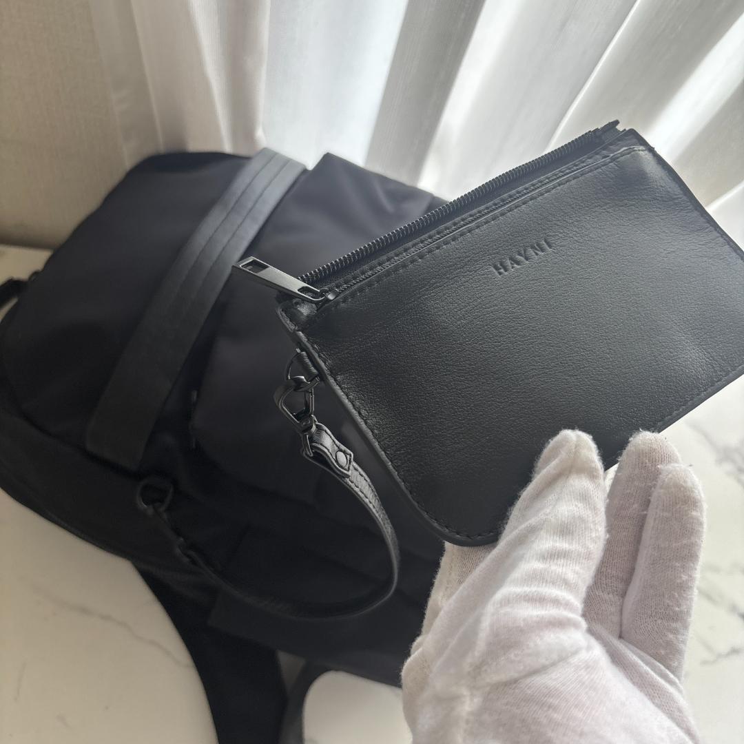 【極美品】HAYNI　ヘイニ　レガロ　リュック　黒　ナイロン×レザー