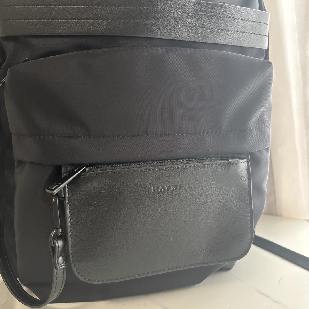 【極美品】HAYNI　ヘイニ　レガロ　リュック　黒　ナイロン×レザー
