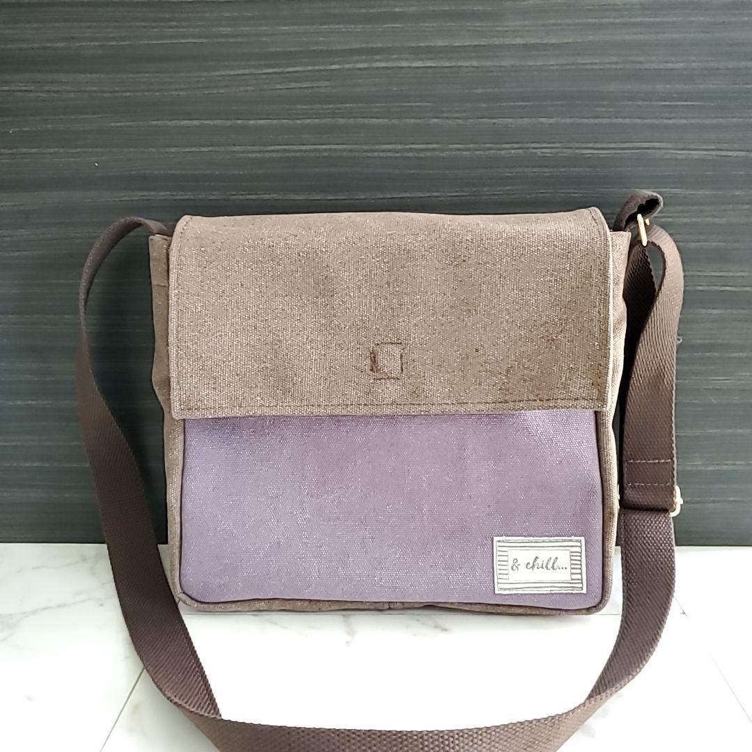 [Holiday] 帆布のフラップショルダー 四角いショルダー ハンドメイド