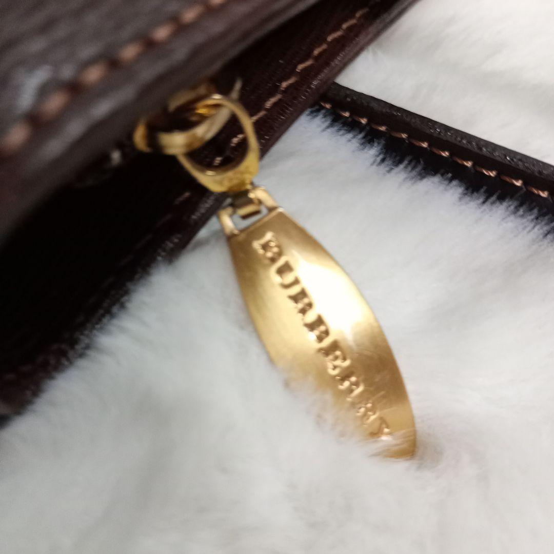 BURBERRY|ハンドバッグ|ゴールド|レザー|ノバチェック|ブラウン