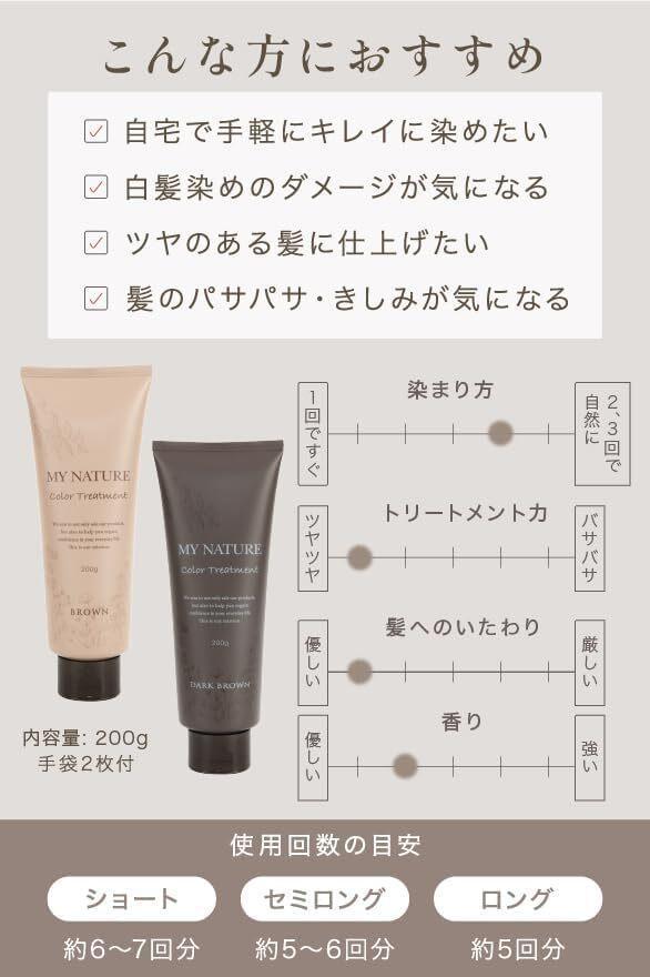 3本セット マイナチュレ カラートリートメント ダークブラウン 456AM