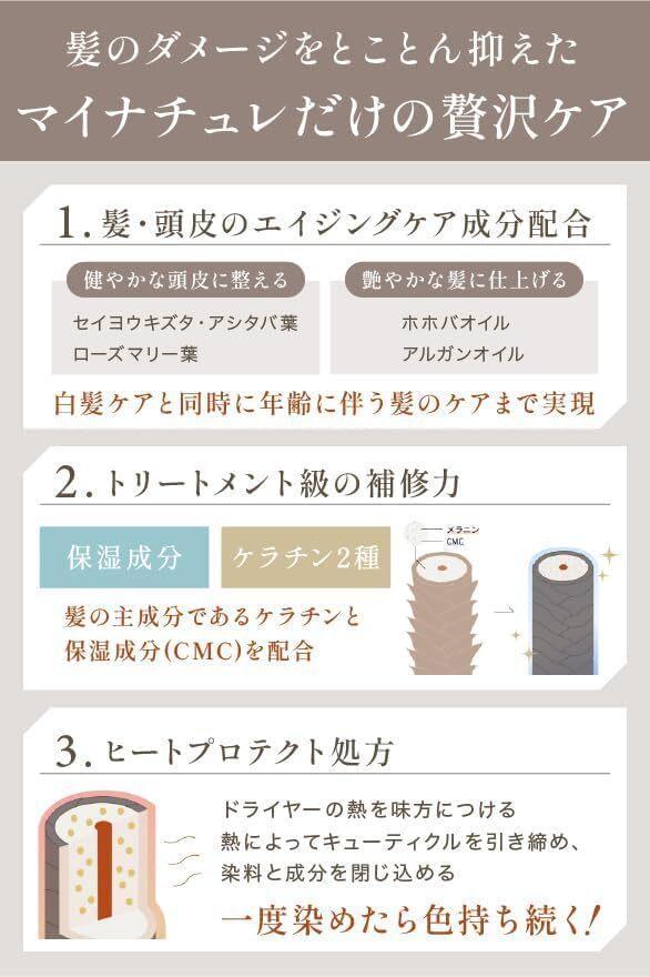 3本セット マイナチュレ カラートリートメント ダークブラウン 456AM