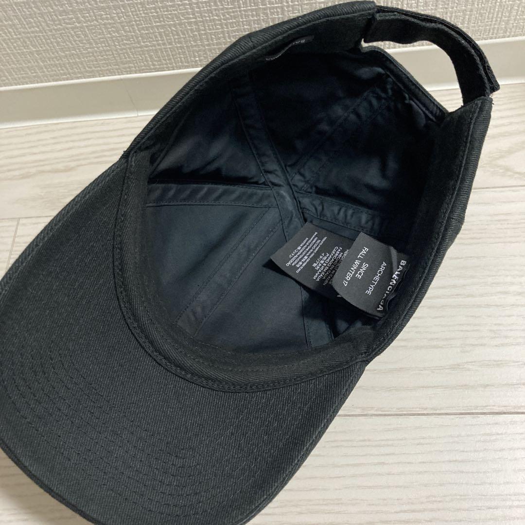 【一部予約販売】 キャップ ✨極上美品✨BALENCIAGA L59 黒 マジックテープ 新ロゴ 帽子