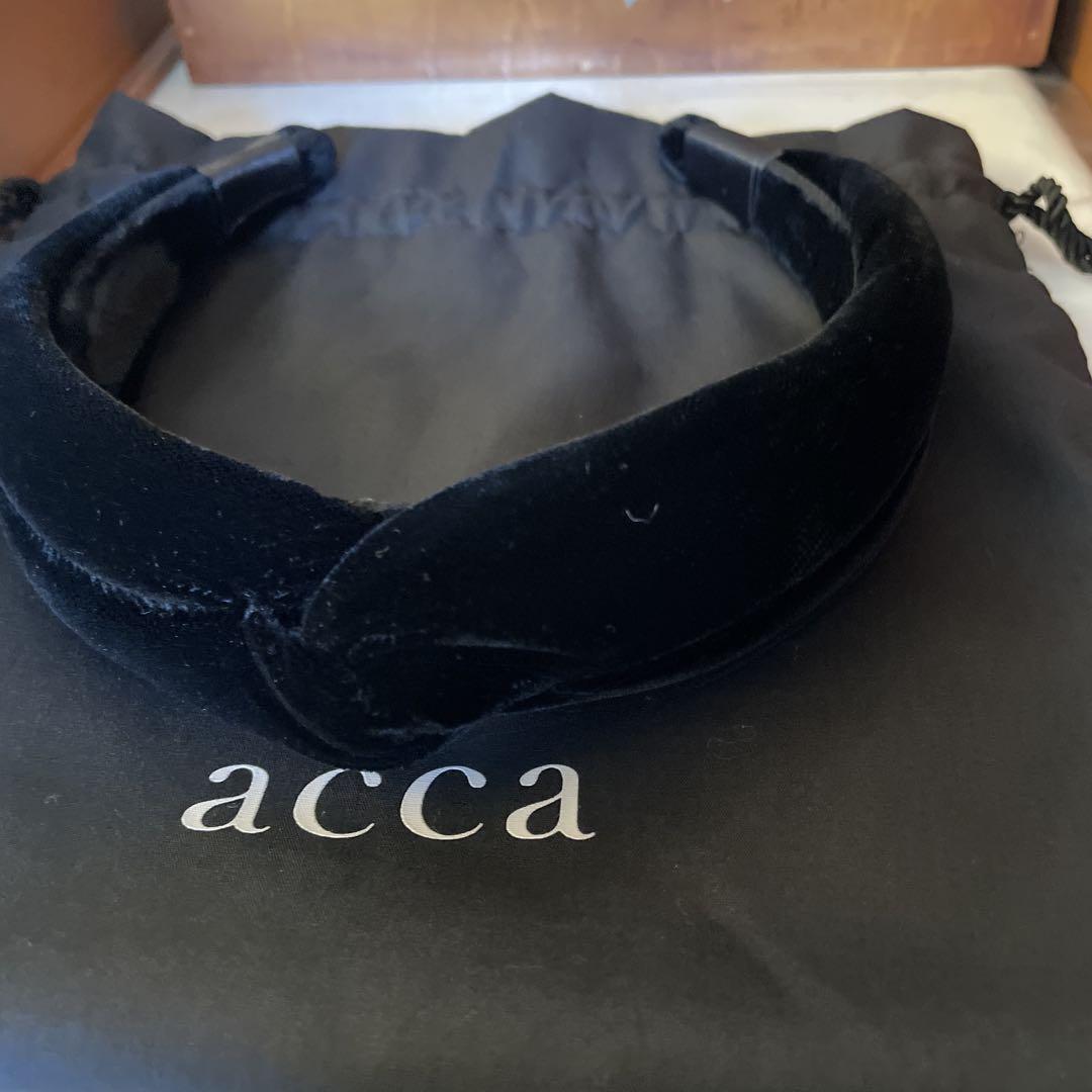 acca ベルベット カチューシャ 黒 made in France