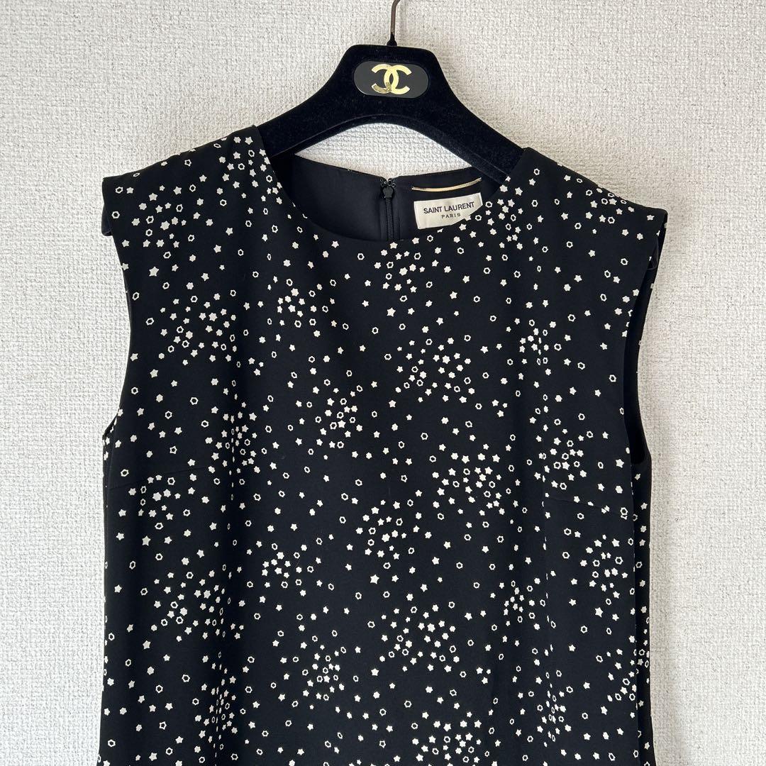 美品　SAINTLAURENT サンローランパリ　スタープリント　ワンピース