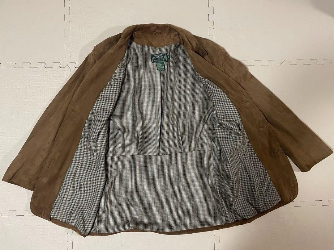 90s POLO COUNTRYレザージャケット スウェード ブラウン